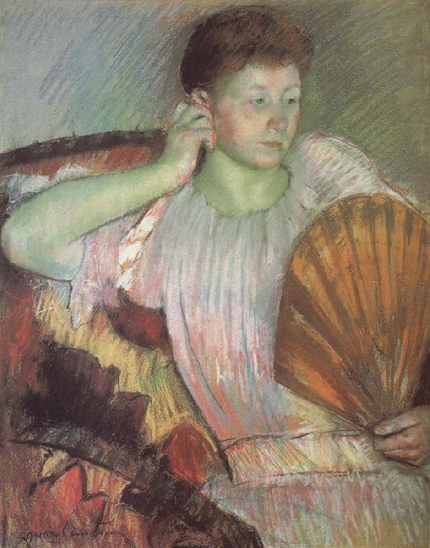 Mary Cassatt The woman taking the fan oil painting picture